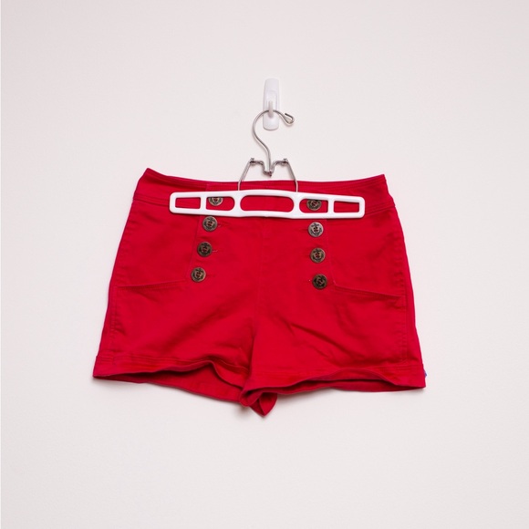 Red Express button up Shorts - Picture 1 of 2
